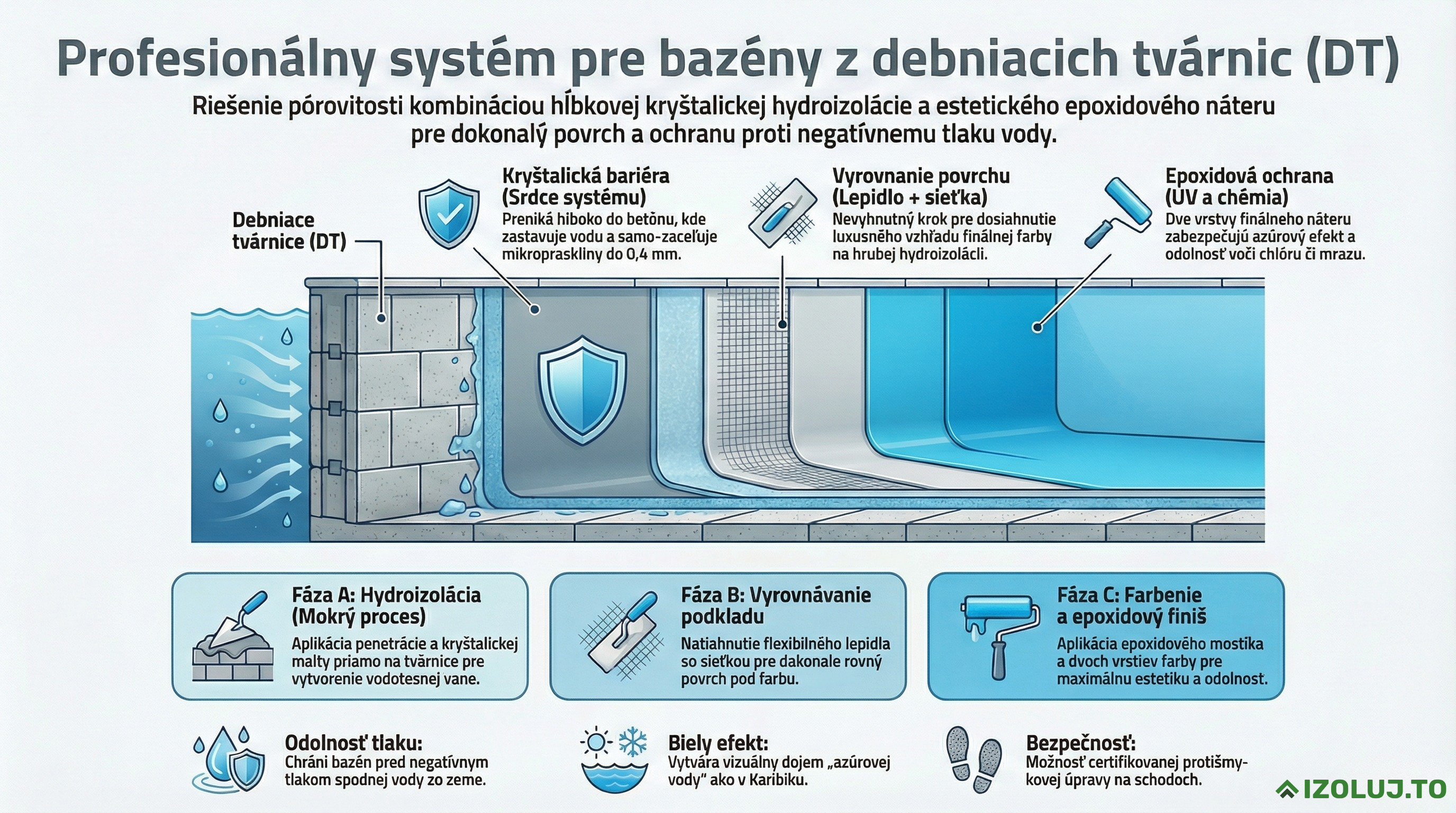 profesionálny systém pre bazény infografika